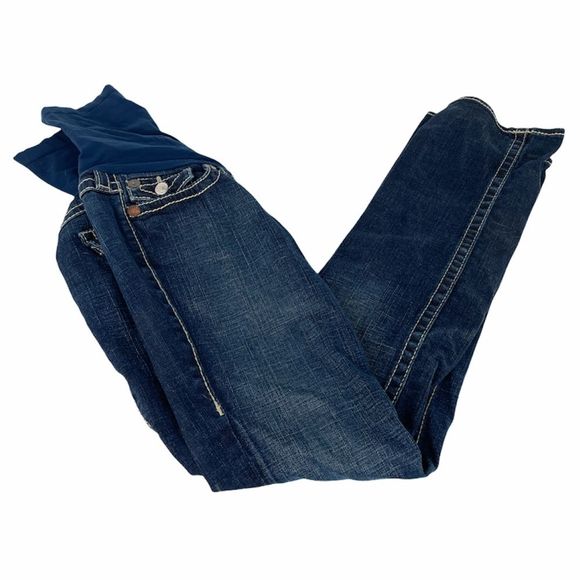 True Religion Full Panel Bootcut Maternity Jeans Blue Size 29 - Picture 3 of 9